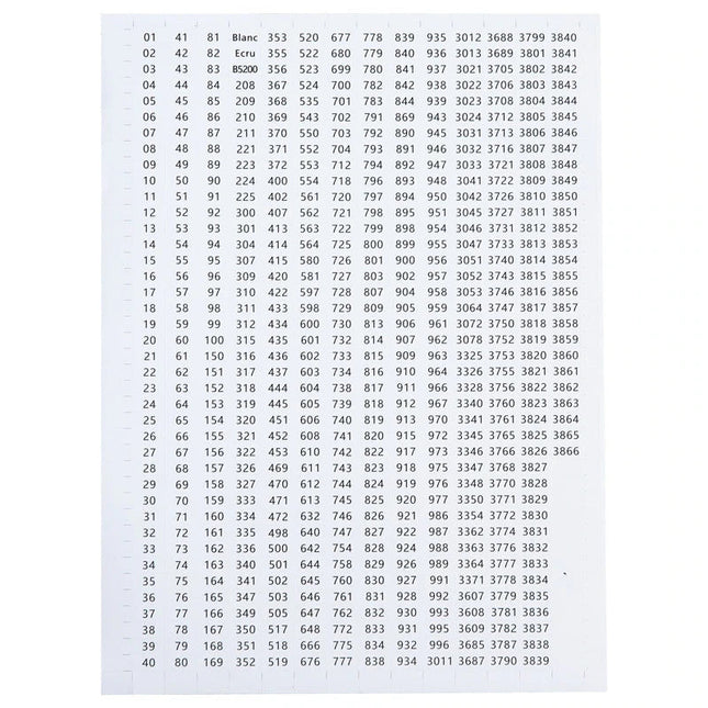 447 DMC Farben Aufkleber schwarz/weiss - Diamond Painting - Kreativsein.shop