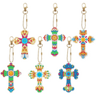 6 x Kreuz Schlüsselanhänger - Diamond Painting - Kreativsein.shop