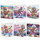 6 x lustige Geburtstagskarten *Wir bleiben immer jung* - Diamond Painting