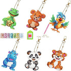 6 x Lustige Tiere Schlüsselanhänger - Diamond Painting - Kreativsein.shop