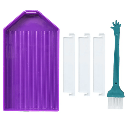 Ablageschiffchen mit 3 Abtrennungen und Pinsel - Diamond Painting - Kreativsein.shop