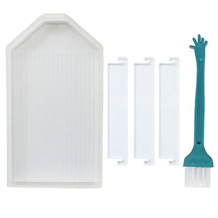 Ablageschiffchen mit 3 Abtrennungen und Pinsel - Diamond Painting - Kreativsein.shop