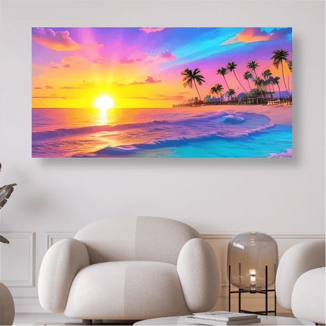 Abstrakter Sonnenuntergang am Meer - 5D DIY Diamond Painting - Kreativsein.shop