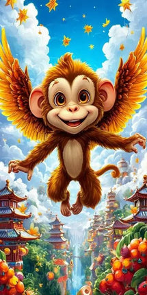 Äffchen mit Flügel - 5D DIY Diamond Painting - Kreativsein.shop