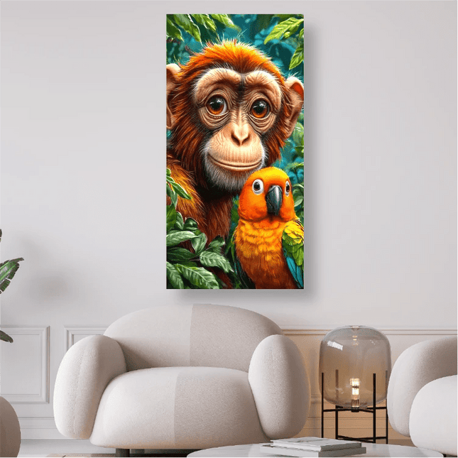 Affe mit Vogel - 5D DIY Diamond Painting - Kreativsein.shop