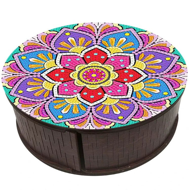 Aufbewahrungsbox rund 4 Fächer Mandala 1 - Diamond Painting - Kreativsein.shop