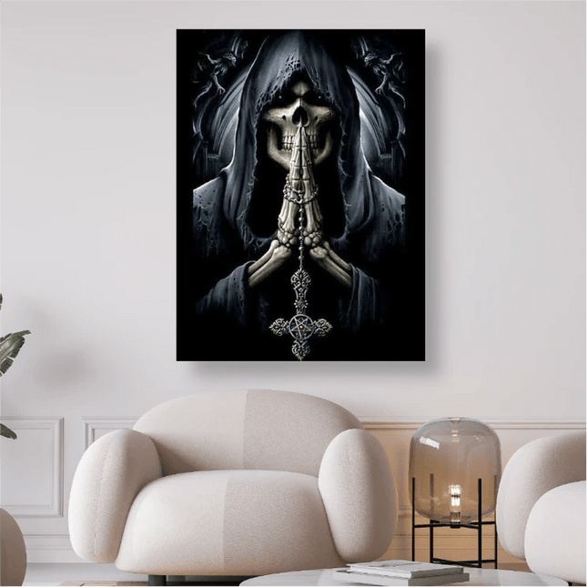 Betender Geist im schwarzen Mantel - 5D DIY Diamond Painting - Kreativsein.shop