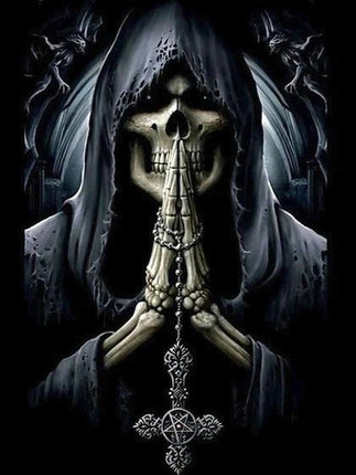 Betender Geist im schwarzen Mantel - 5D DIY Diamond Painting - Kreativsein.shop