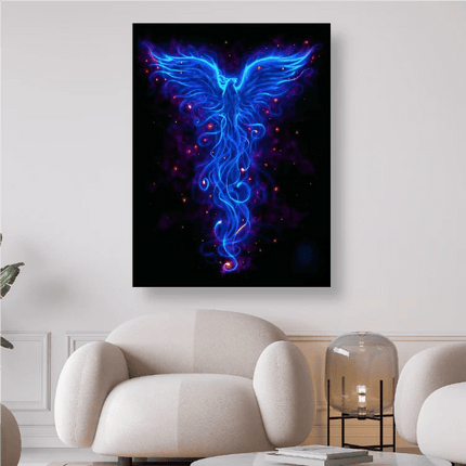 Blauer aufrechter Feuervogel Phoenix - 5D DIY Diamond Painting - Kreativsein.shop