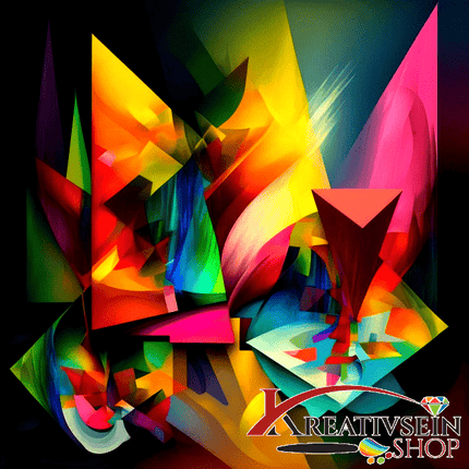 Bunte abstrakte Formen - Malen nach Zahlen - Kreativsein.shop