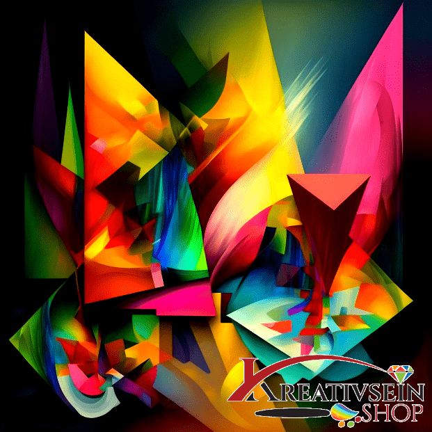 Bunte abstrakte Formen - Malen nach Zahlen - Kreativsein.shop