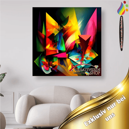 Bunte abstrakte Formen - Malen nach Zahlen - Kreativsein.shop