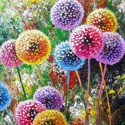 Bunte Pusteblumen Wiese - Voll AB 5D DIY Diamond Painting - Kreativsein.shop
