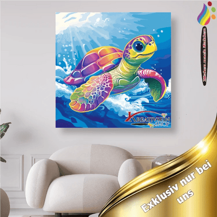 Bunte Schildkröte 1 - Malen nach Zahlen - Kreativsein.shop