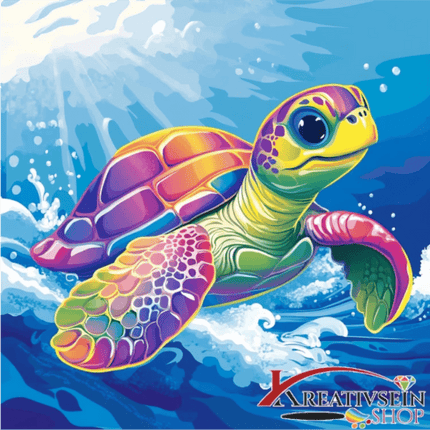 Bunte Schildkröte 1 - Malen nach Zahlen - Kreativsein.shop