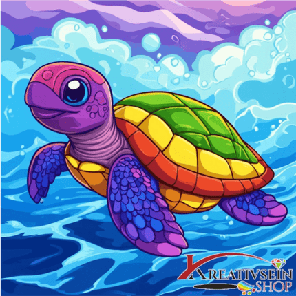 Bunte Schildkröte 2 - Malen nach Zahlen - Kreativsein.shop