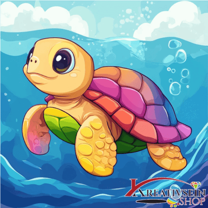 Bunte Schildkröte 3 - Malen nach Zahlen - Kreativsein.shop
