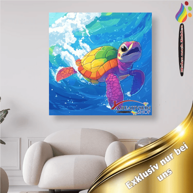 Bunte Schildkröte - Malen nach Zahlen - Kreativsein.shop