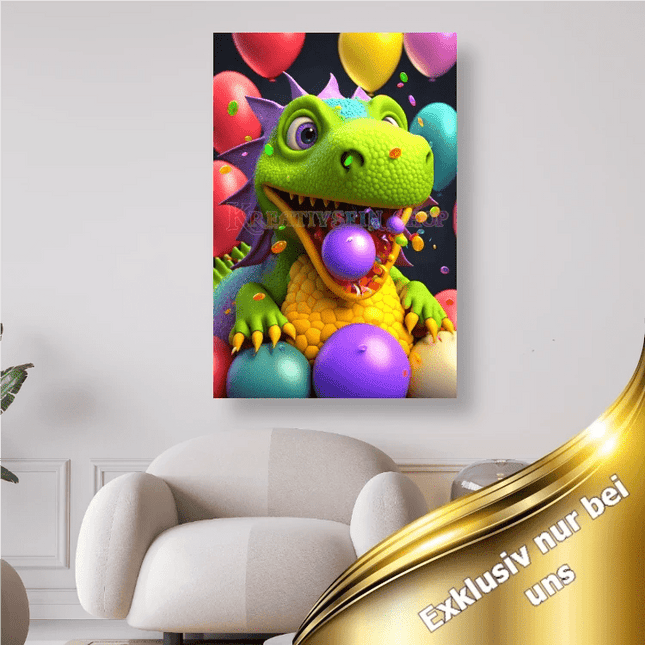 Bunter Drache mit Luftballons - 5D DIY Diamond Painting - Kreativsein.shop