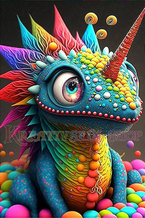 Bunter Einhorn Drache - 5D DIY Diamond Painting - Kreativsein.shop