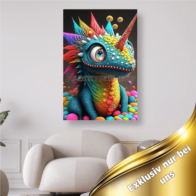 Bunter Einhorn Drache - 5D DIY Diamond Painting - Kreativsein.shop