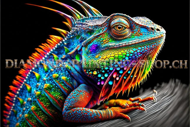 Bunter Leguan LA - 5D DIY Diamond Painting - Kreativsein.shop
