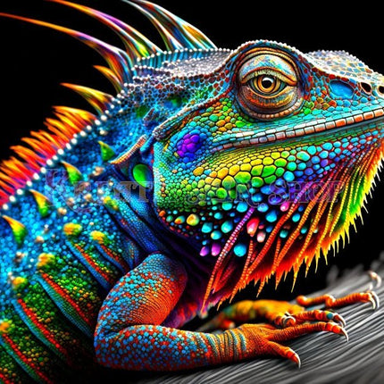 Bunter Leguan - Malen nach Zahlen - Kreativsein.shop