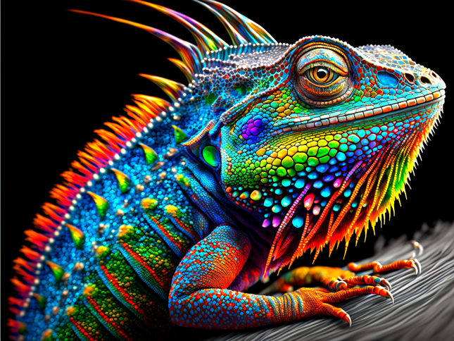 Bunter Leguan - Malen nach Zahlen - Kreativsein.shop