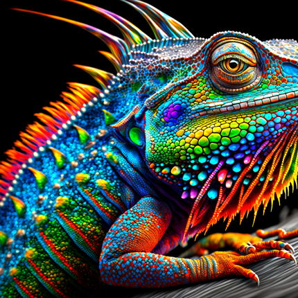 Bunter Leguan - Malen nach Zahlen - Kreativsein.shop