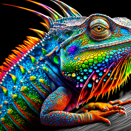 Bunter Leguan - Malen nach Zahlen - Kreativsein.shop