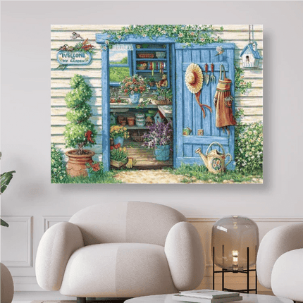 Das Gartenhaus Willkommen - Diamond Painting - Kreativsein.shop