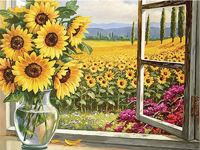 Das Sonnenblumenfeld - Voll AB 5D DIY Diamond Painting - Kreativsein.shop