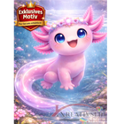 🩷 Kawaii Diamond Painting Set „Magischer Axolotl im Wasser“ – Süßes Fantasy DIY Motiv