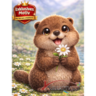 🦫 Kawaii Diamond Painting Set „Süßes Murmeltier mit Blume“ – Liebevolles DIY Motiv