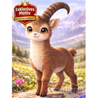 🐐 Kawaii Diamond Painting Set „Süßer Steinbock in den Alpen“ – Niedliches DIY Motiv