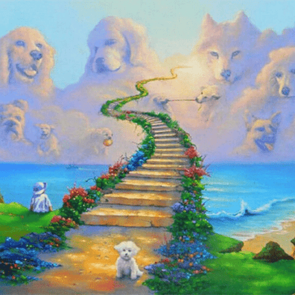 Die Treppe zum Hundehimmel - 5D DIY Diamond Painting - Kreativsein.shop