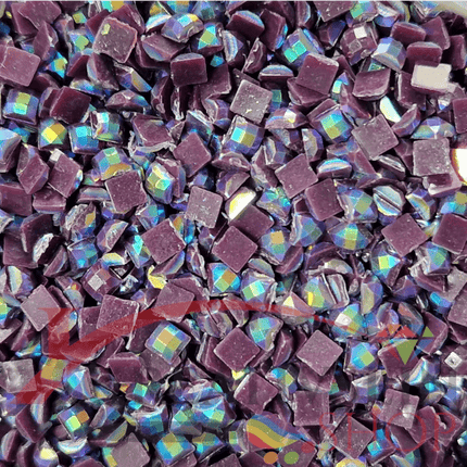 DMC 154 Red VY - eckige Steine - Aurora Borealis (AB) - Diamond Painting - Kreativsein.shop