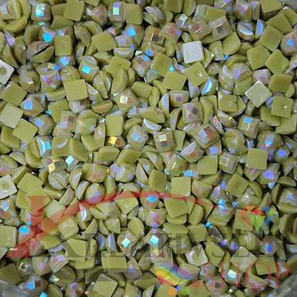 DMC 166 Lime GREEN - eckige Steine - Aurora Borealis (AB) - Diamond Painting - Kreativsein.shop