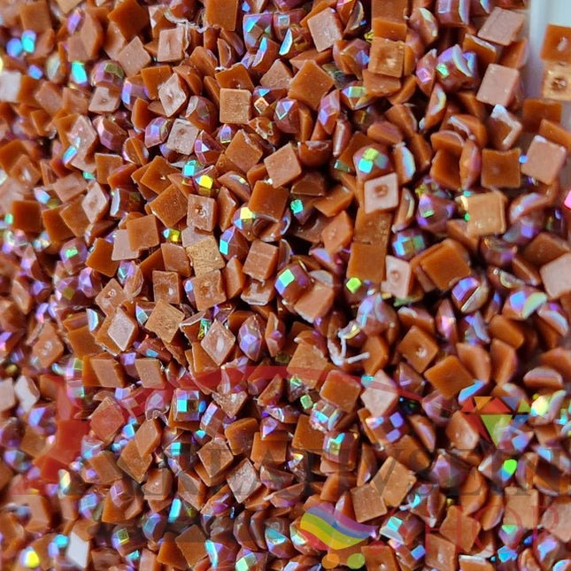 DMC 301 Mahogany MED - eckige Steine - Aurora Borealis (AB) - Diamond Painting - Kreativsein.shop