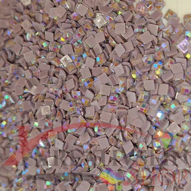 DMC 3042 Antique Violet LT - eckige Steine - Aurora Borealis (AB) - Diamond Painting - Kreativsein.shop