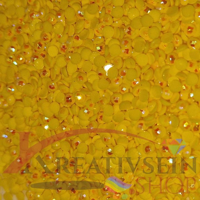 DMC 307 Lemon - runde Steine - Aurora Borealis (AB) - Diamond Painting - Kreativsein.shop