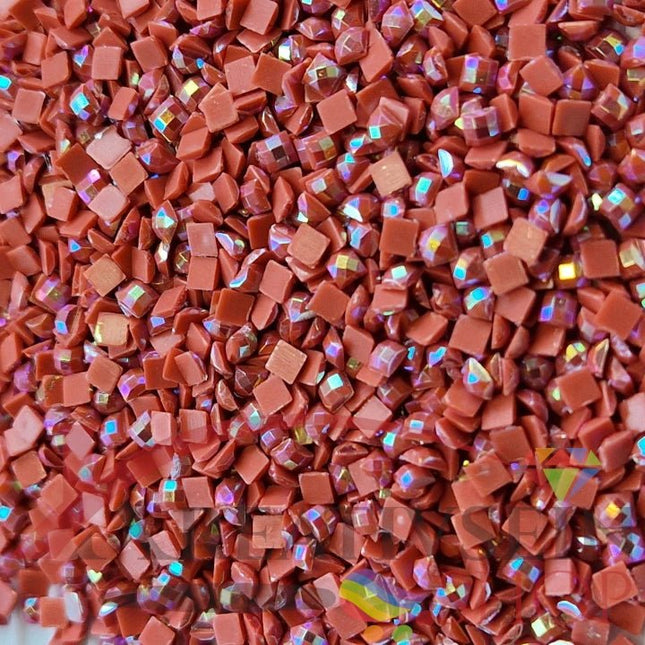 DMC 3328 Salmon DK - eckige Steine - Aurora Borealis (AB) - Diamond Painting - Kreativsein.shop