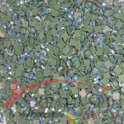 DMC 3363 Pine Green MED - eckige Steine - Aurora Borealis (AB) - Diamond Painting - Kreativsein.shop