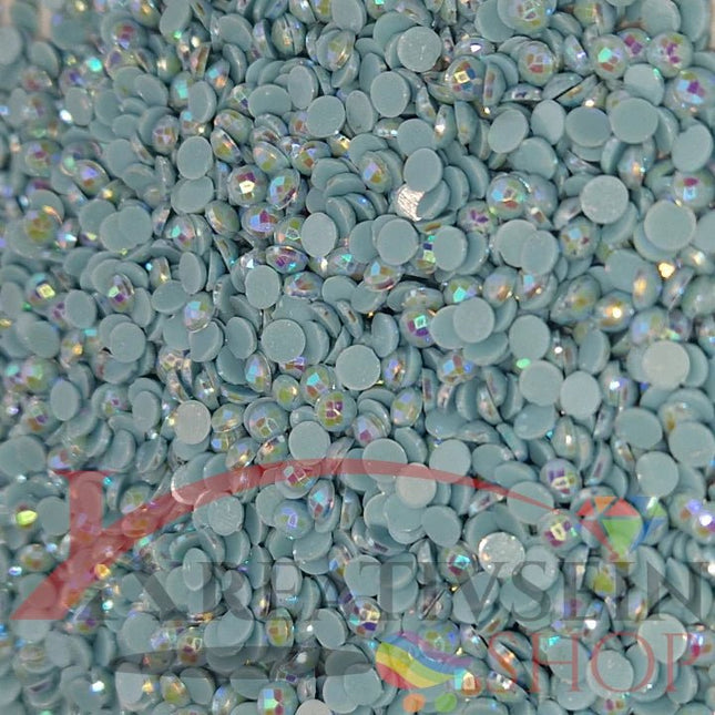 DMC 3766 Peacock Blue LT - runde Steine - Aurora Borealis (AB) - Diamond Painting - Kreativsein.shop