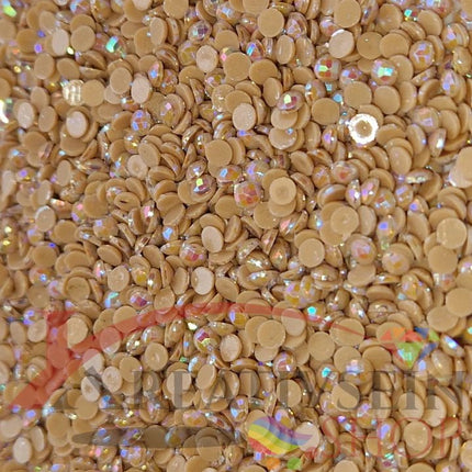 DMC 3864 Mocca Beige LT - runde Steine - Aurora Borealis (AB) - Diamond Painting - Kreativsein.shop