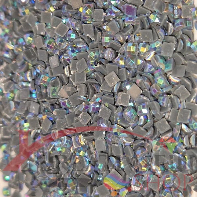 DMC 413 Pewter Grey DK - eckige Steine - Aurora Borealis (AB) - Diamond Painting - Kreativsein.shop