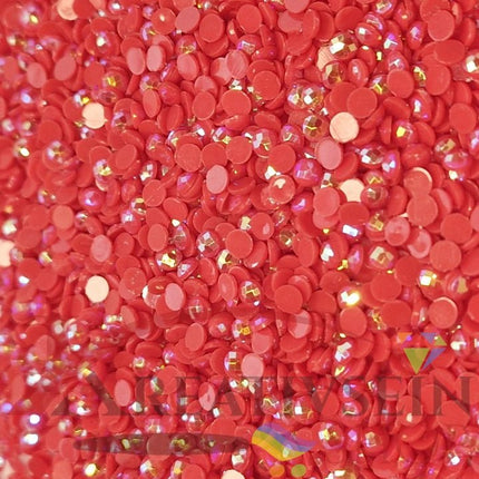 DMC 666 Christmas Red LT - runde Steine - Aurora Borealis (AB) - Diamond Painting - Kreativsein.shop