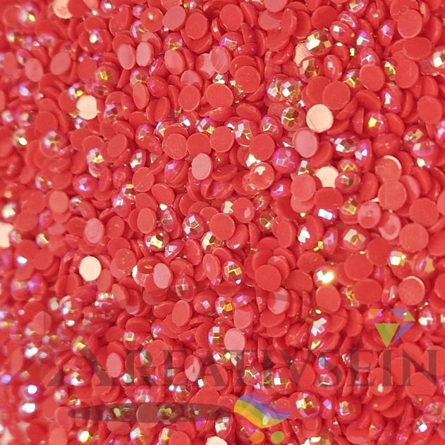 DMC 666 Christmas Red LT - runde Steine - Aurora Borealis (AB) - Diamond Painting - Kreativsein.shop