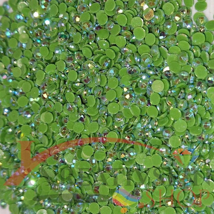 DMC 702 Kelly Green - runde Steine - Aurora Borealis (AB) - Diamond Painting - Kreativsein.shop