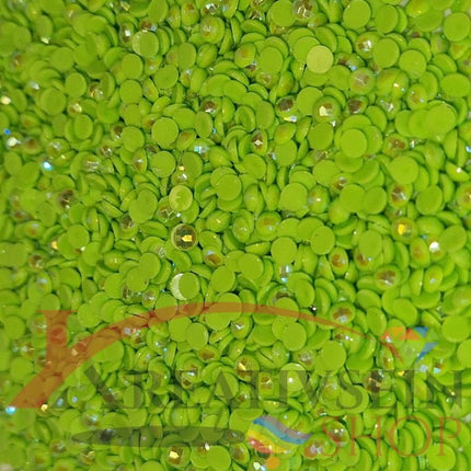 DMC 704 Chartreuse BRIGHT - runde Steine - Aurora Borealis (AB) - Diamond Painting - Kreativsein.shop